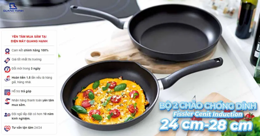 Bộ 2 chảo chống dính Fissler Cenit Induction (24cm/ 28cm)