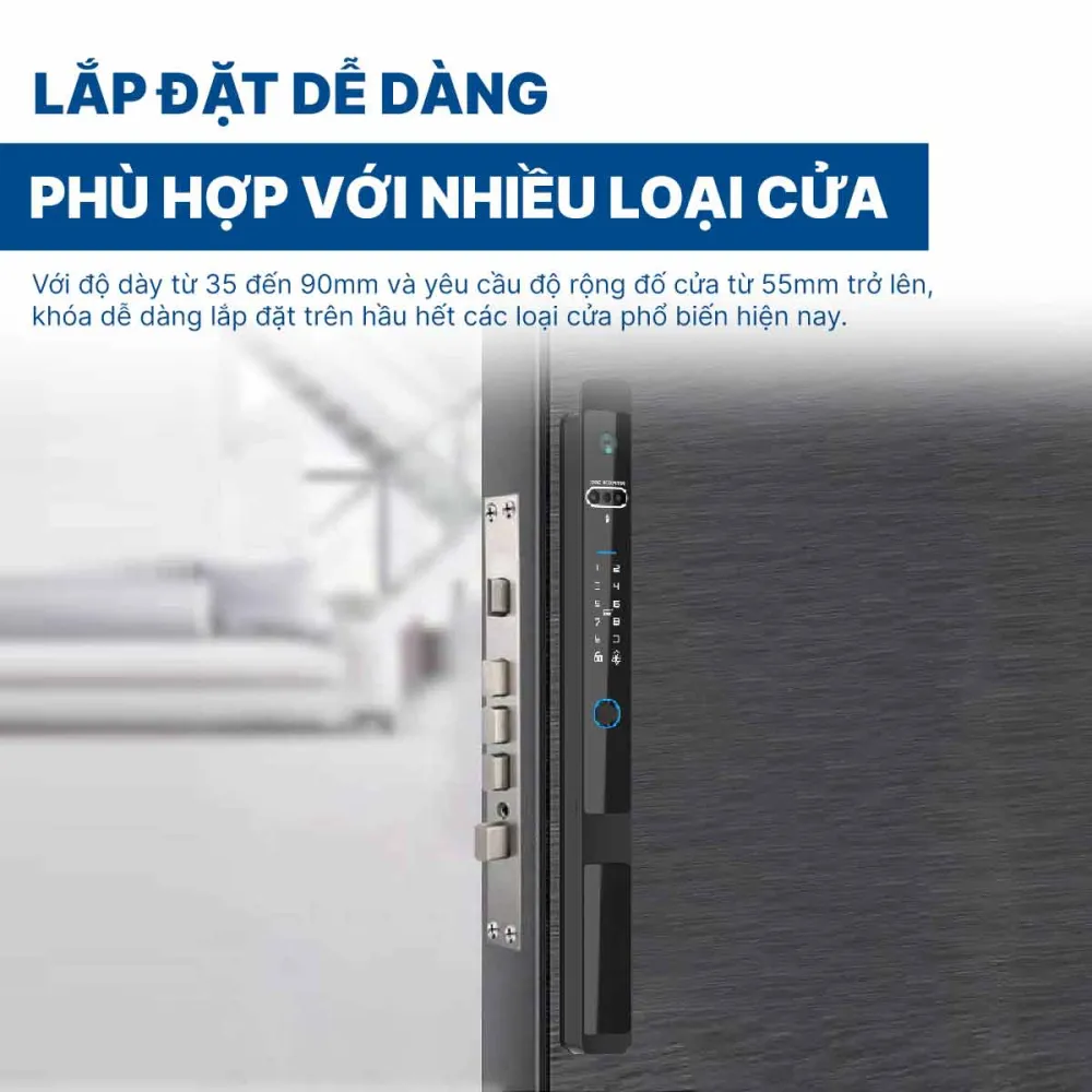 Khoá điện tử Hyundai cửa nhôm HY-SLS005F Black
