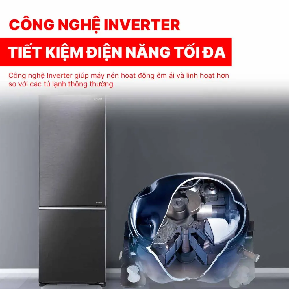 Tủ lạnh Hitachi Inverter 275 Lít R-B330PGV8 BBK
