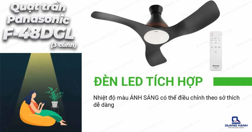 Quạt trần 3 cánh Panasonic F-48DGL