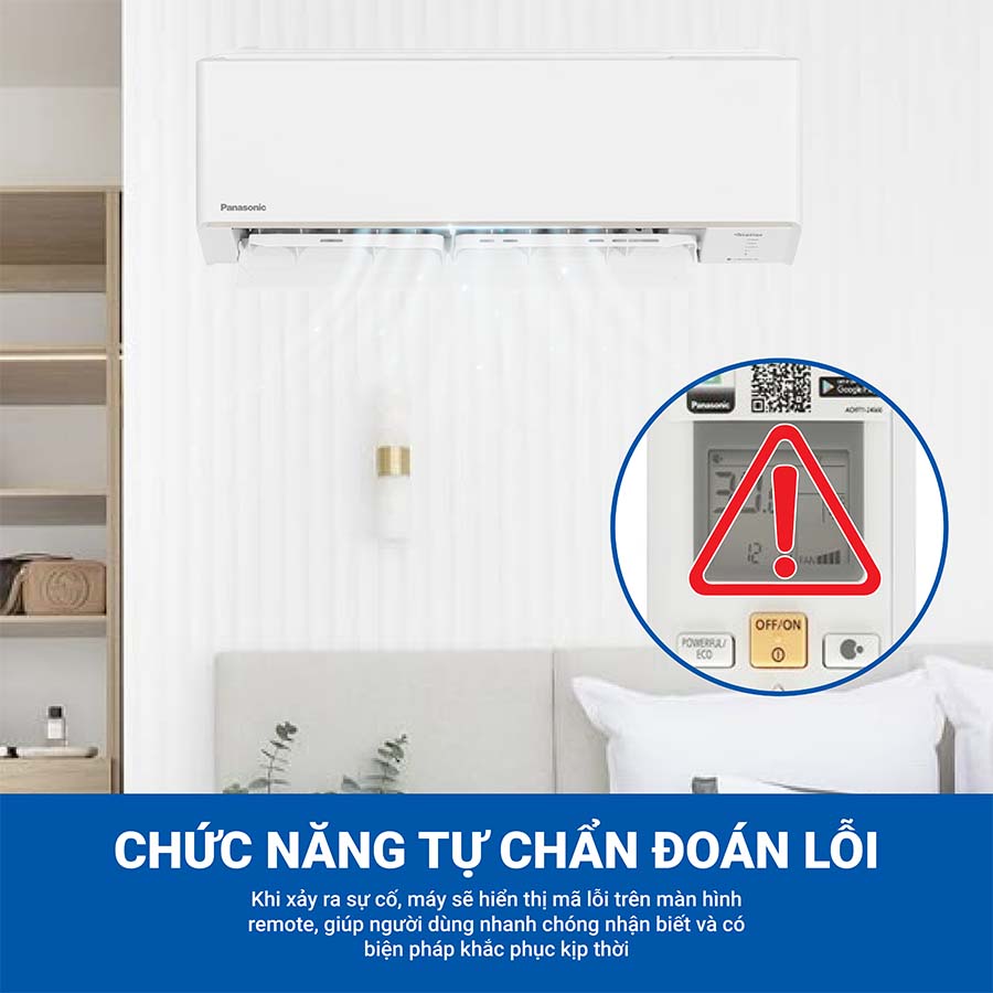 Điều hòa Panasonic CU/CS-RU18AKH-8 tích hợp chức năng tự chẩn đoán lỗi