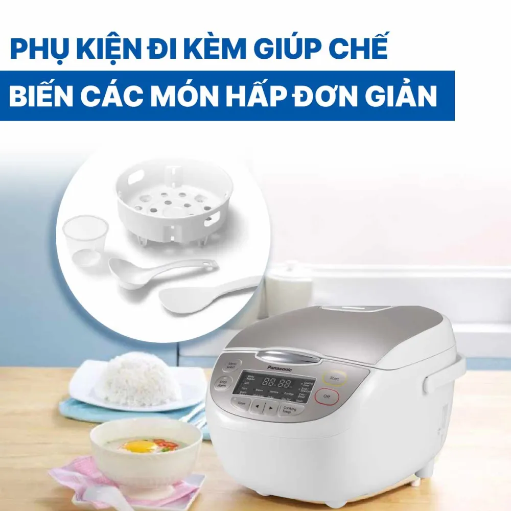 Nồi cơm điện tử Panasonic SR-CP108NRAM dung tích 1 lít