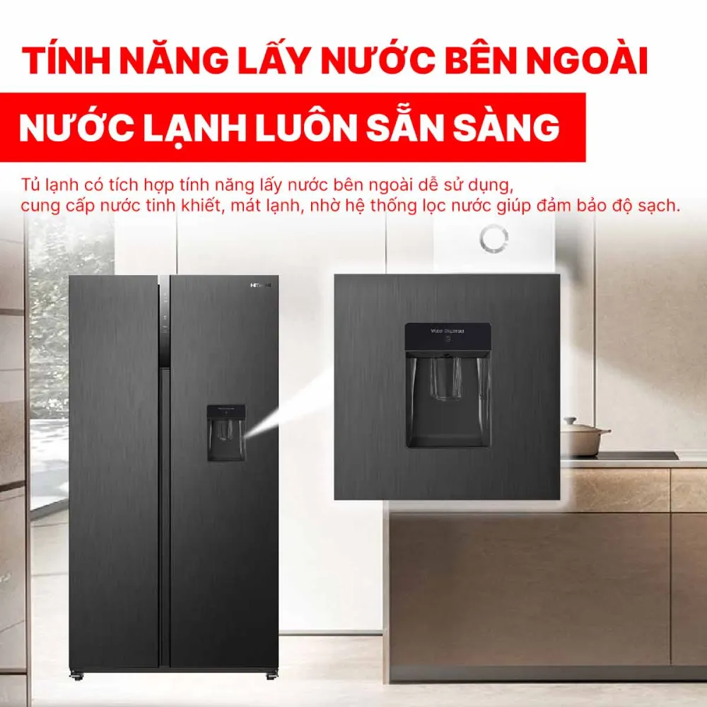 Tủ lạnh Hitachi Side by Side 525 lít HRSN9552DWDXVN