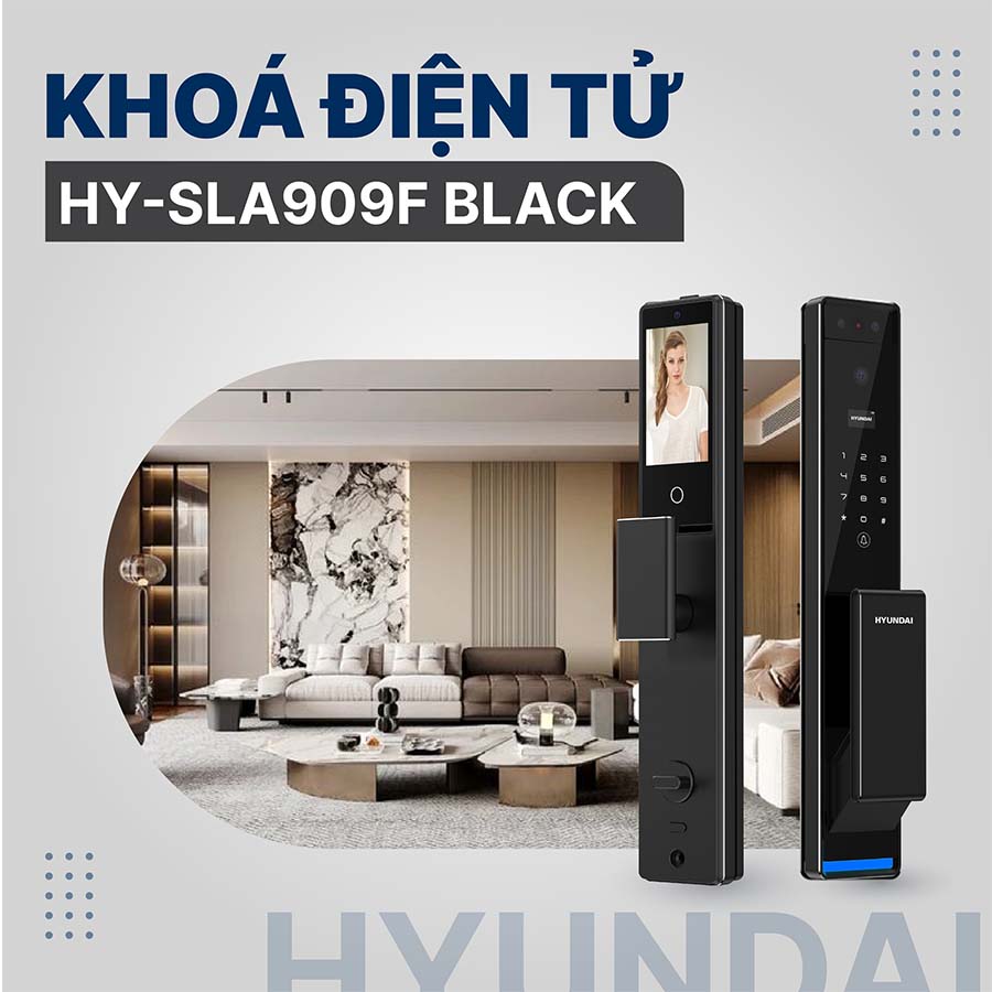 Khoá điện tử Hyundai cửa gỗ HY-SLA909F Black