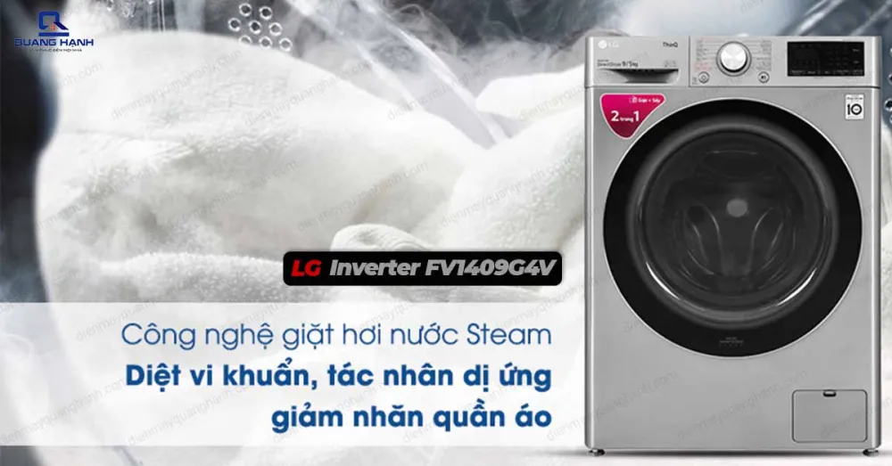 Máy giặt sấy LG Inverter 9 kg FV1409G4V