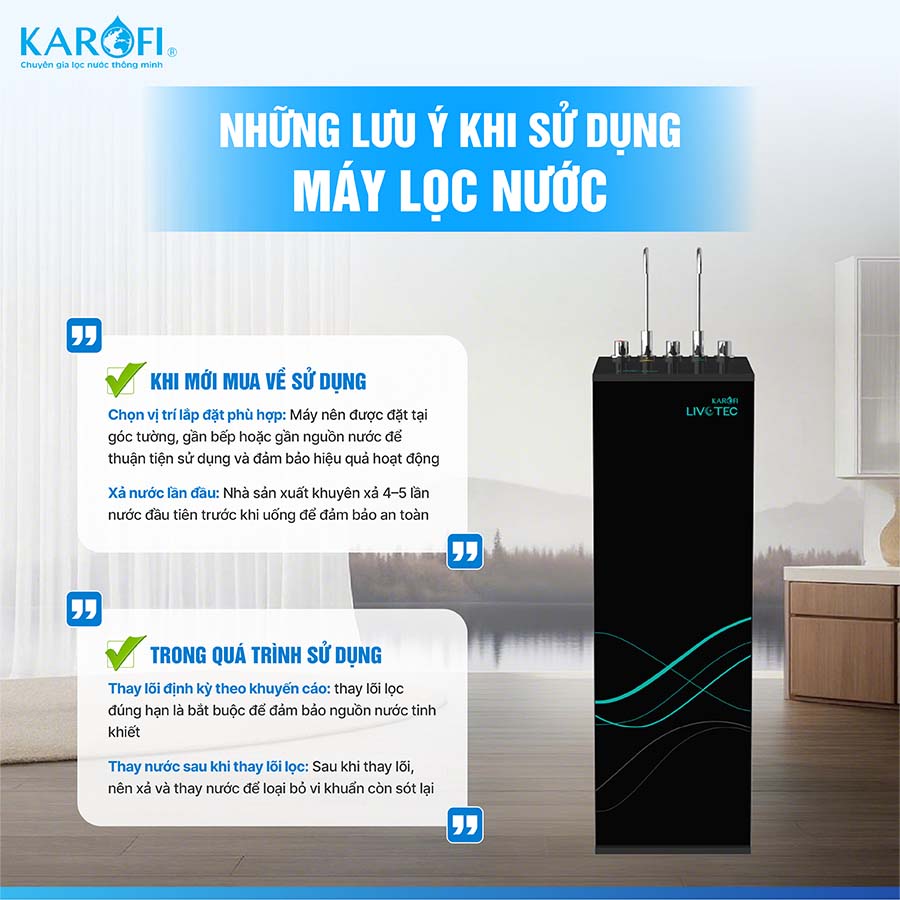 Máy lọc nước nóng lạnh Karofi Livotec 628