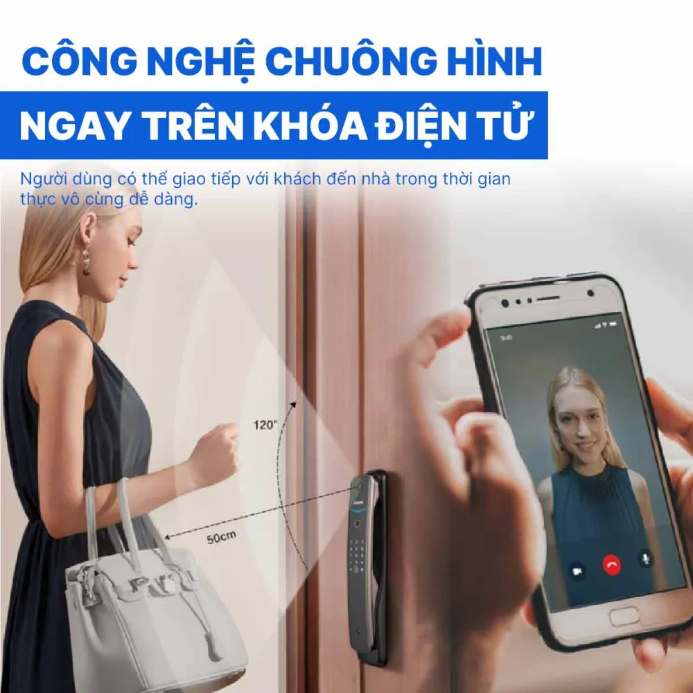 Khóa cửa vân tay có camera Philips DDL702-1HWS