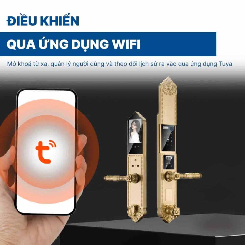 Khoá điện tử Hyundai đại sảnh HY-SLC8818 Gold