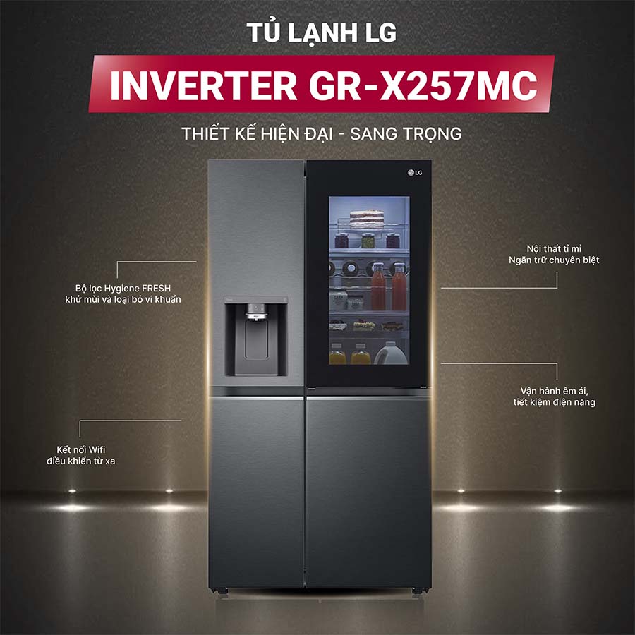 Tủ lạnh LG Inverter 635 lít GR-X257MC