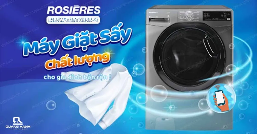 MÁY GIẶT SẤY TÍCH HỢP ROSIERES WIFI RILSW4117TAHBR-4