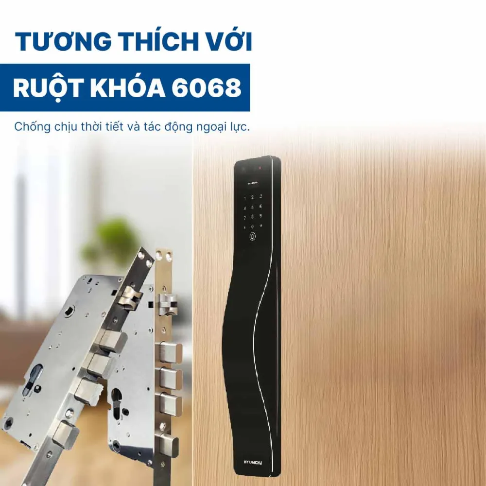 Khoá điện tử Hyundai cửa gỗ HY-SLA807F Black