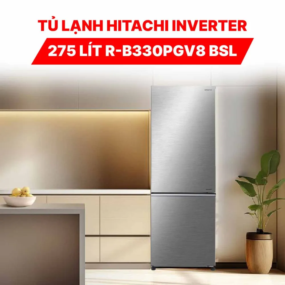 Tủ lạnh Hitachi Inverter 275 lít R-B330PGV8 BSL