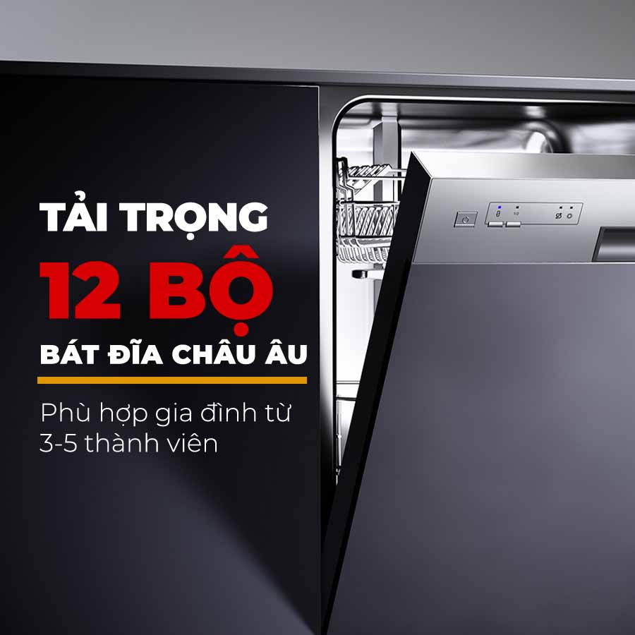 Máy rửa bát Teka DW8 60S có dung tích rửa 12 bộ châu Âu