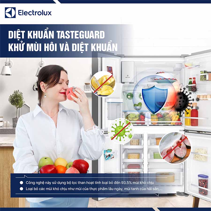 Tủ lạnh Electrolux Inverter 609 Lít EQE6879A-B