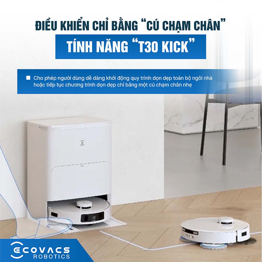 Robot hút bụi lau nhà Ecovacs Deebot T30S Pro 2025