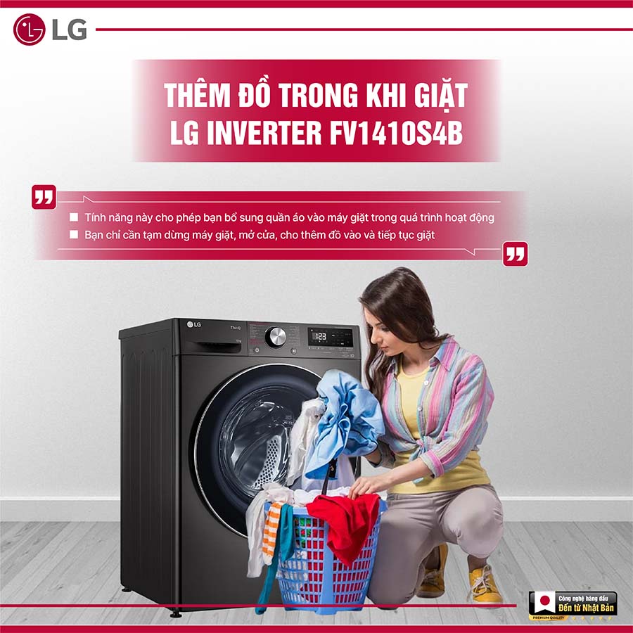 Máy giặt LG Inverter 10Kg FV1410S4B
