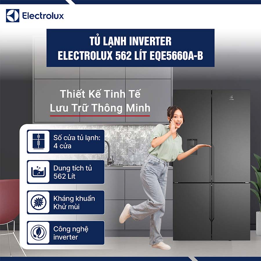 Tủ lạnh Electrolux Inverter 562 lít EQE5660A-B