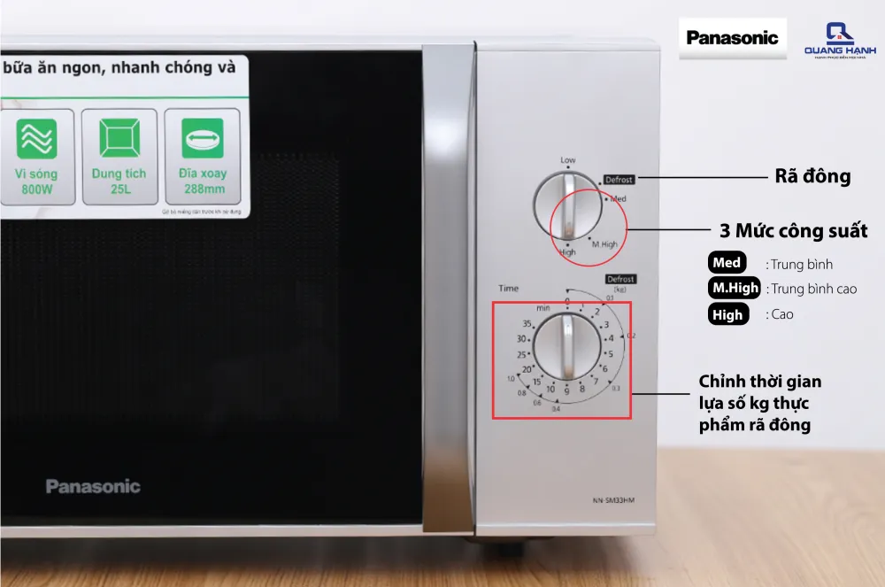 Bảng điều khiển của Lò vi sóng Panasonic NN-SM33HMYUE 25 lít