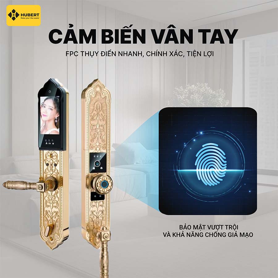 Khóa điện tử Hubert HB DS79F GOLD