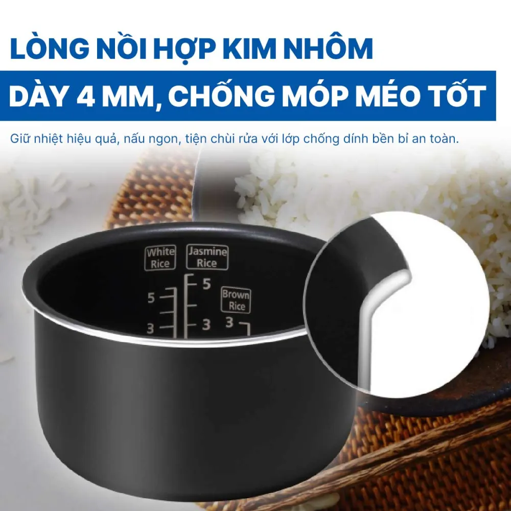 Nồi cơm điện tử Panasonic SR-CP108NRAM dung tích 1 lít
