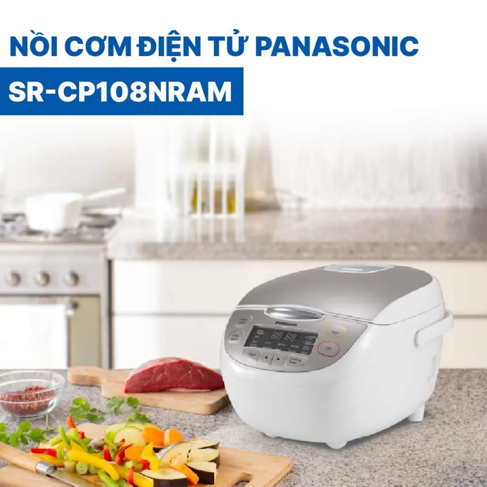 Nồi cơm điện tử Panasonic SR-CP108NRAM dung tích 1 lít