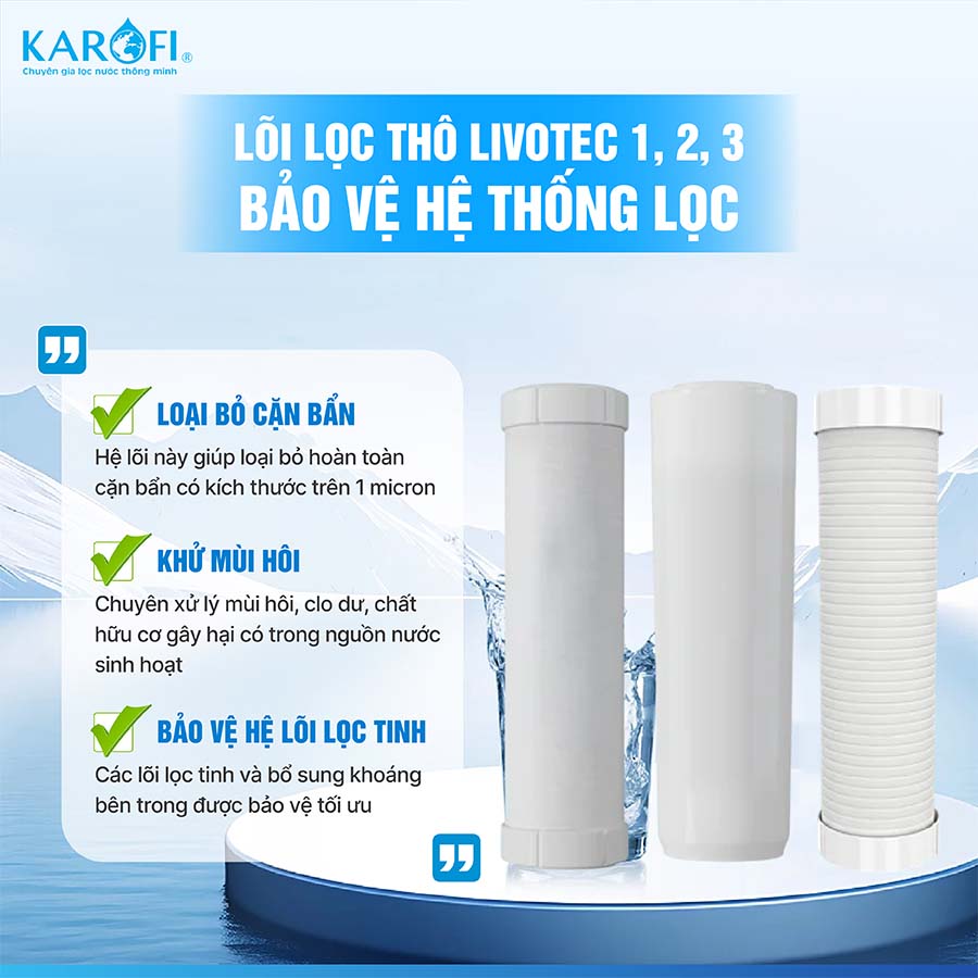 Máy lọc nước nóng lạnh Karofi Livotec 628