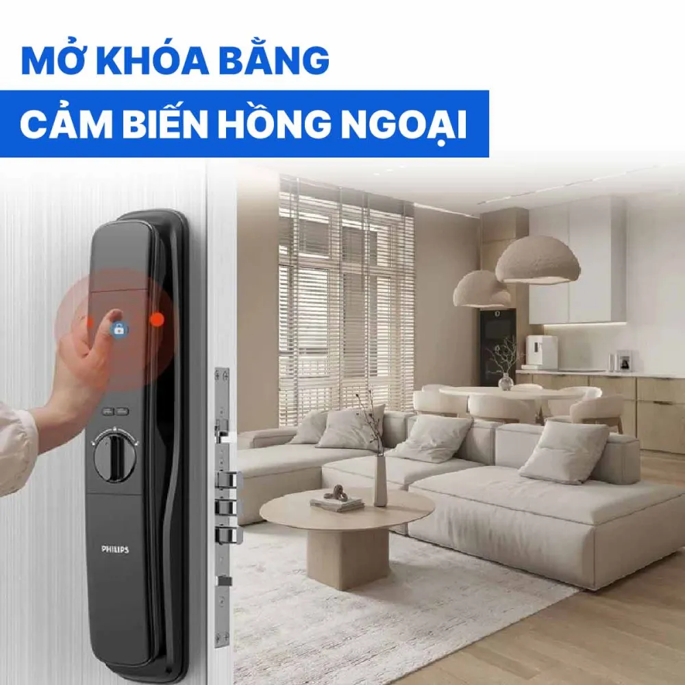 Khóa cửa vân tay cao cấp Philips DDL702E-5HWS