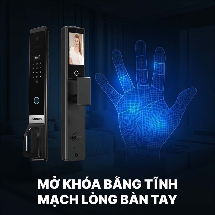 Khoá điện tử Hyundai cửa gỗ HY-SLA913F Black
