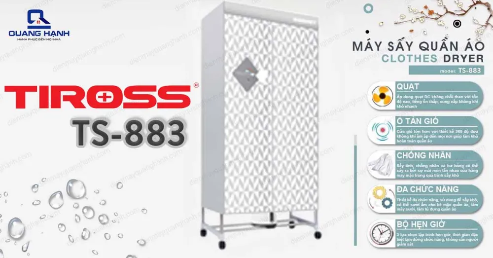 Máy sấy quần áo Tiross TS883