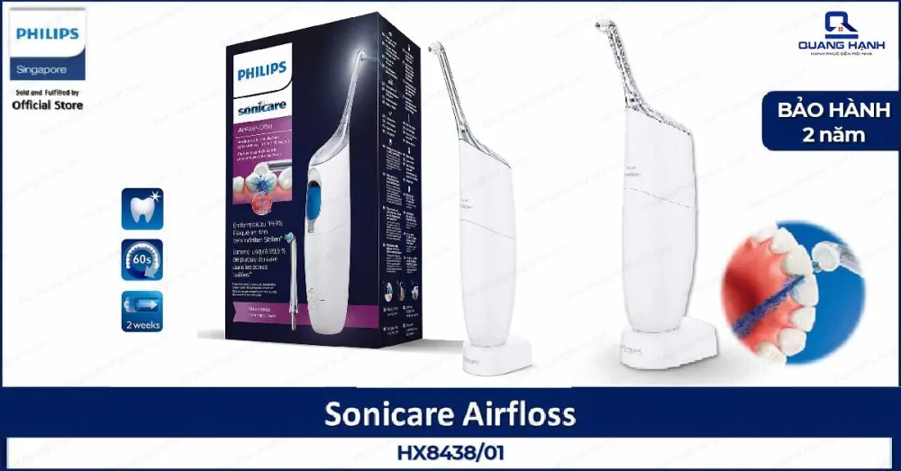 Tăm nước Philips Sonicare AirFloss Ultra HX8438