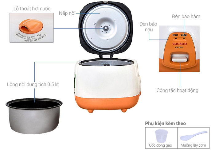 các bộ phận, phụ kiện của nồi cơm điện CR-0331