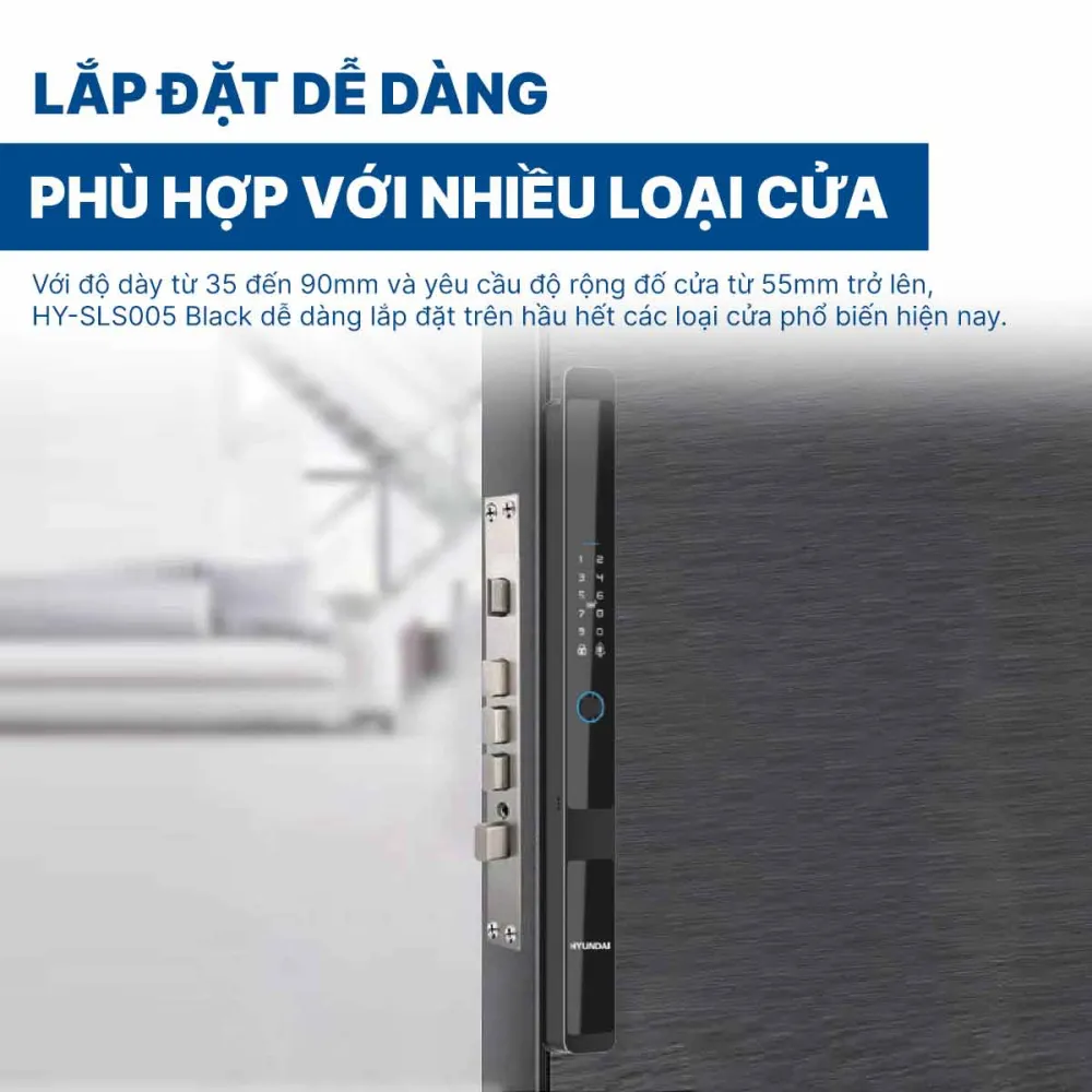 Khoá điện tử Hyundai cửa nhôm HY-SLS005 Black