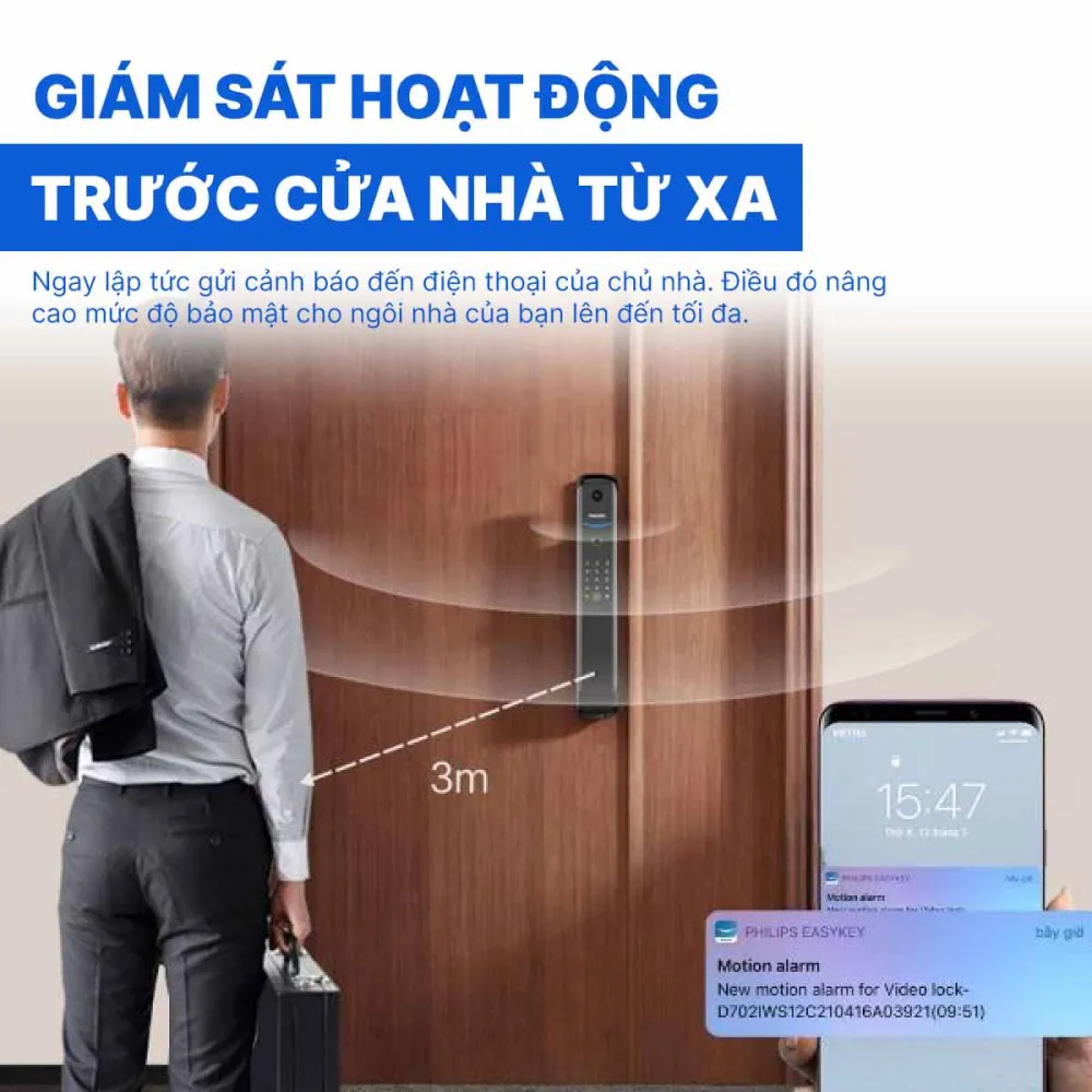 Khóa cửa vân tay có camera Philips DDL702-1HWS