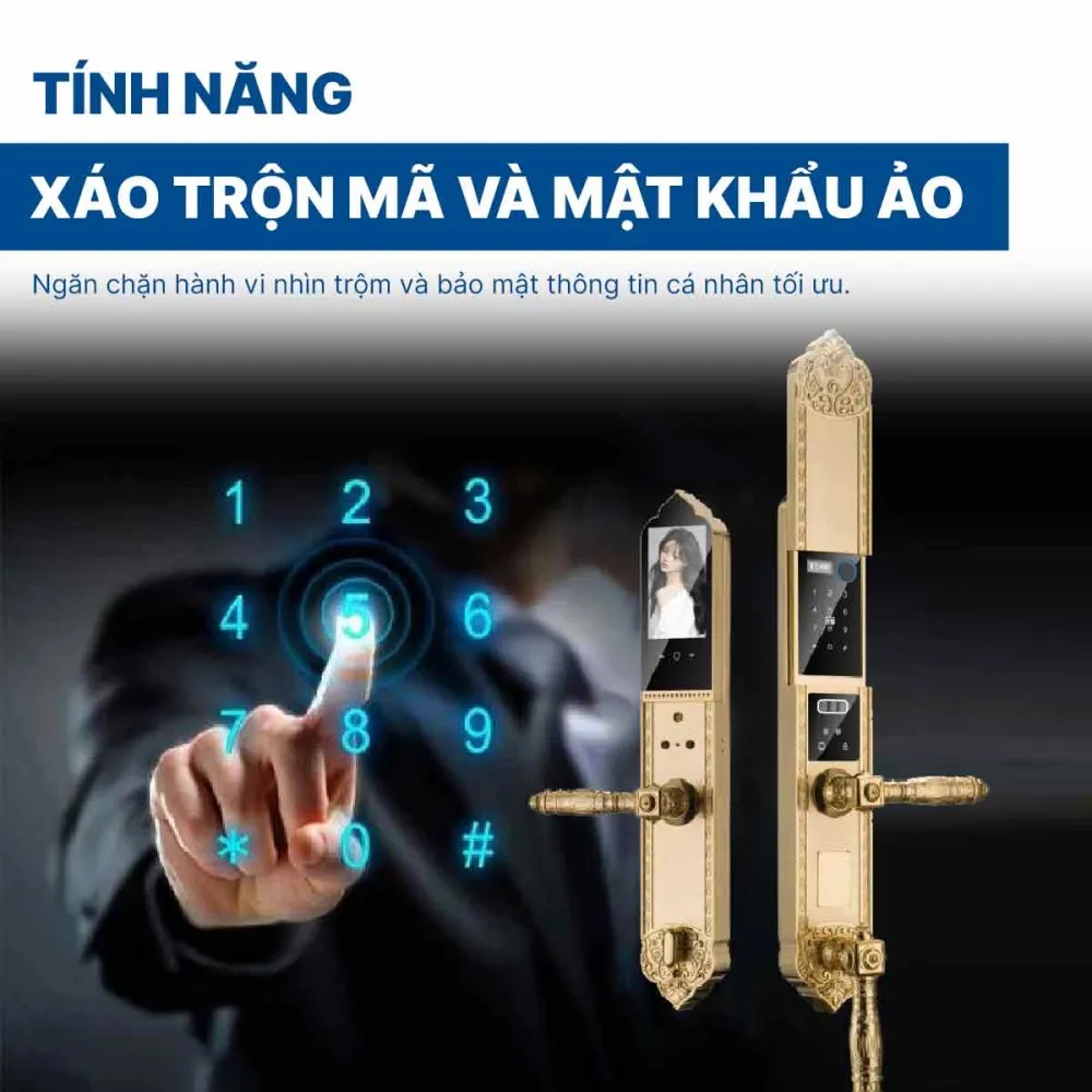 Khoá điện tử Hyundai đại sảnh HY-SLC8818 Gold