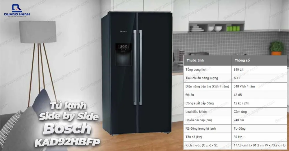 Tủ lạnh Side by Side Bosch KAD92HBFP