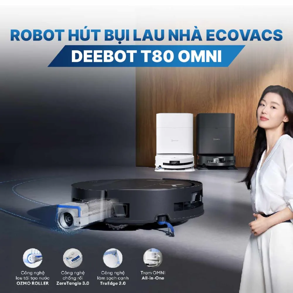 Robot hút bụi lau nhà Ecovacs Deebot T80 Omni