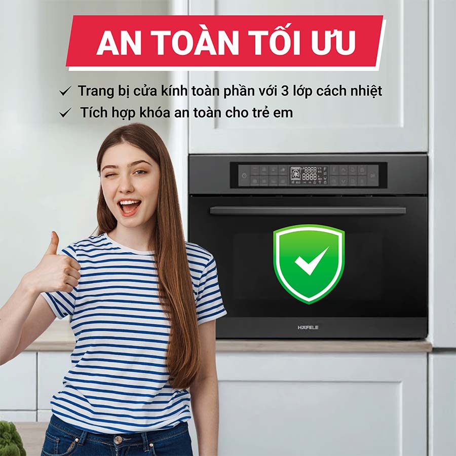 Lò vi sóng kết hợp nướng âm tủ 38 lít Hafele HC-MWO381B 495.10.044