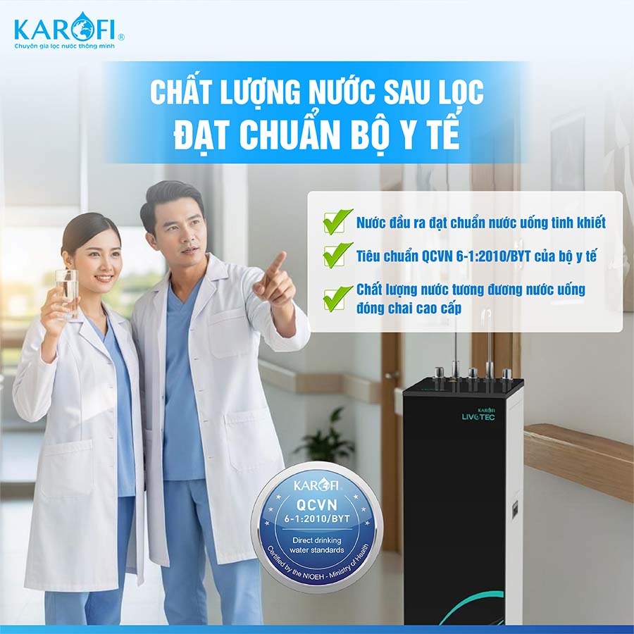 Máy lọc nước nóng lạnh Karofi Livotec 612