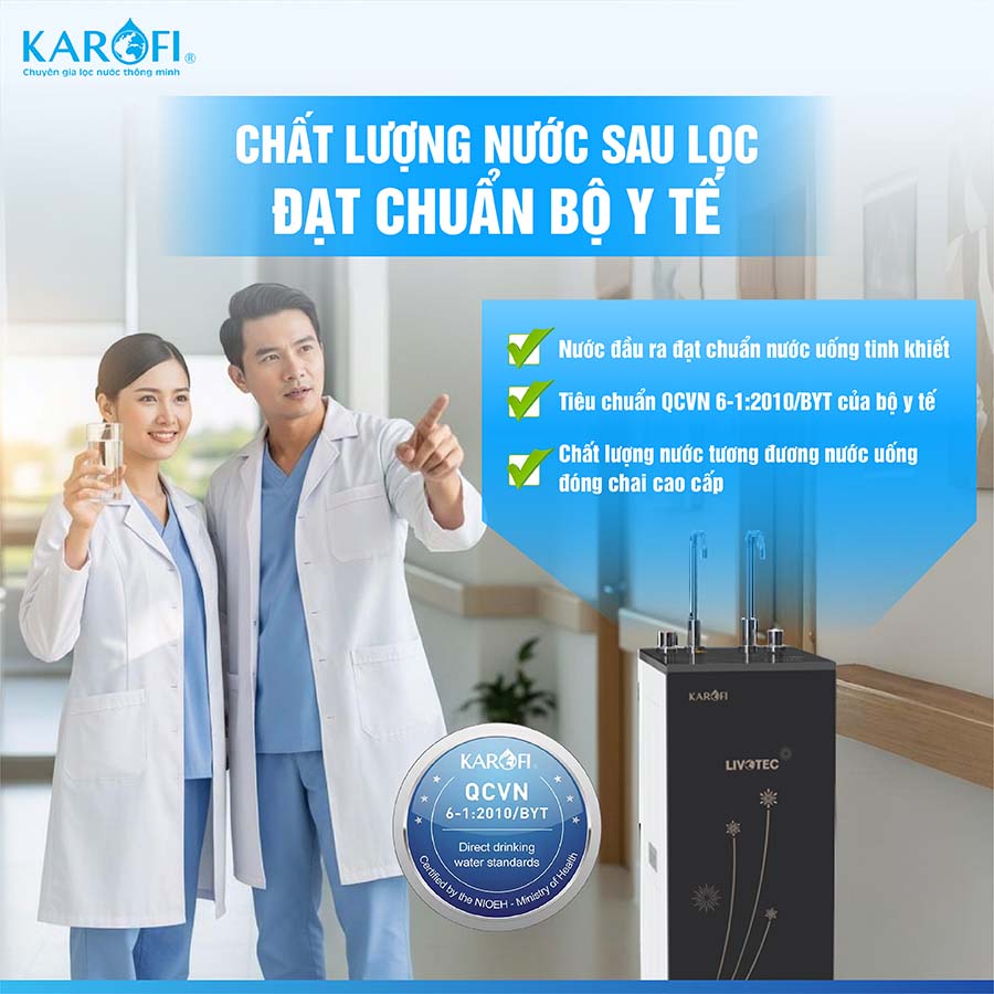 Máy lọc nước nóng nguội Karofi Livotec 615