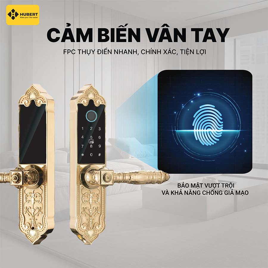 Khóa điện tử Hubert HB DS79 Gold Mini