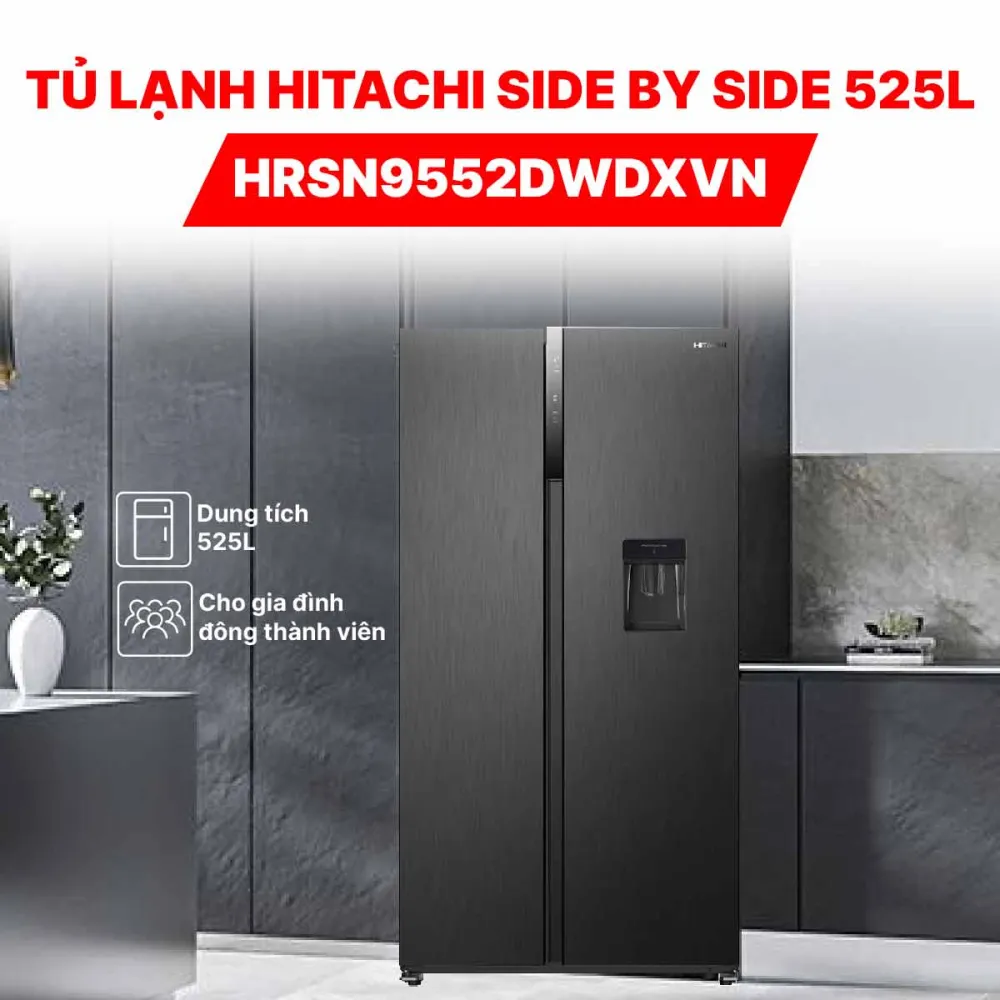 Tủ lạnh Hitachi Side by Side 525 lít HRSN9552DWDXVN