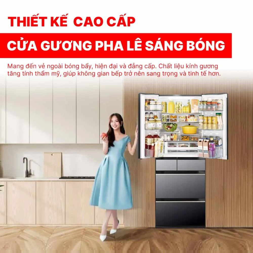 Tủ lạnh Hitachi Inverter 520 lít R-HW540RV XK