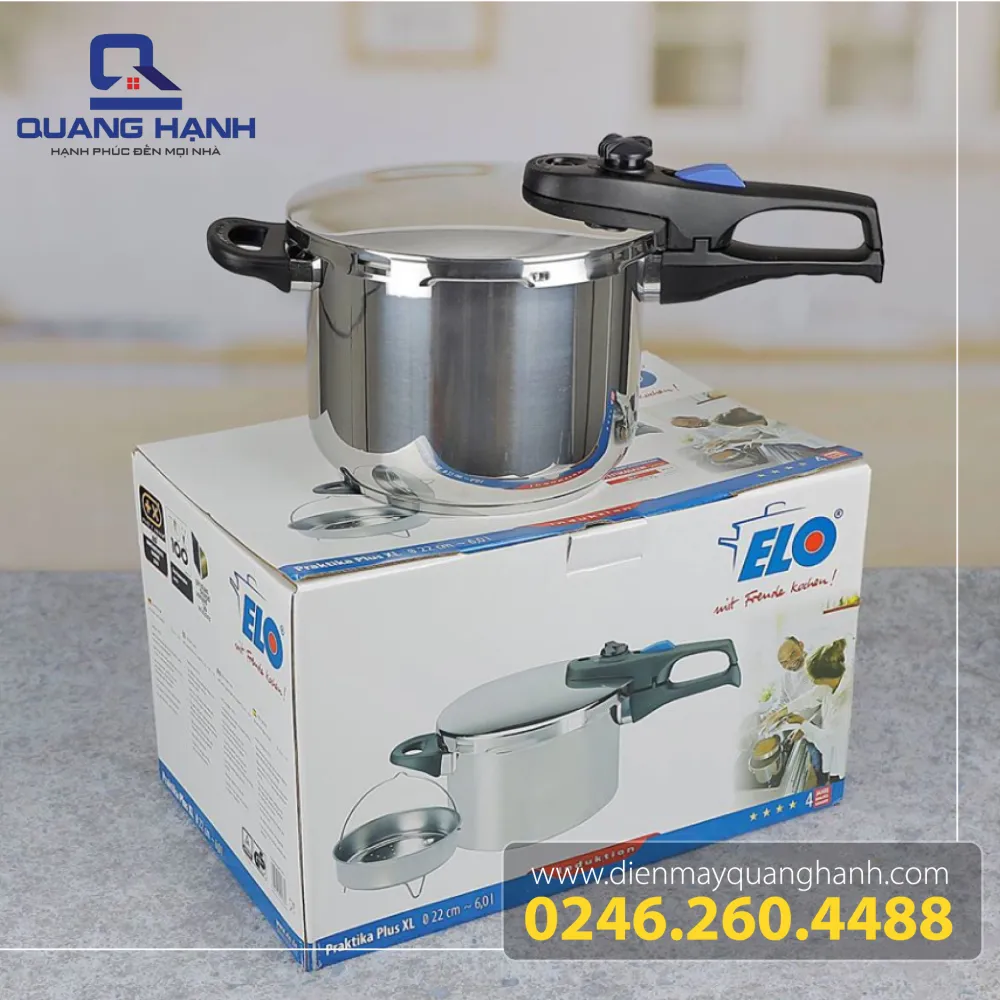 Nồi áp suất Elo Praktika Plus XL 6L có vung kính