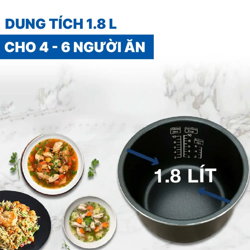 Nồi cơm điện tử Panasonic 1.8 lít SR-CP188NRAM