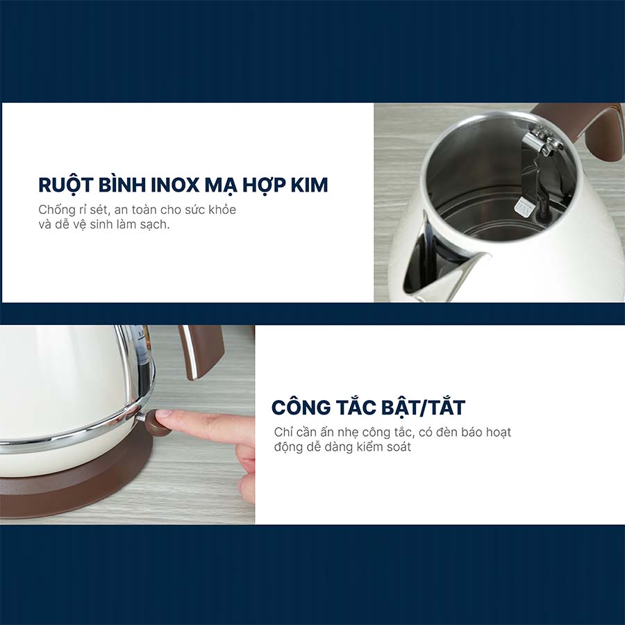 Ấm đun siêu tốc Delonghi KBOV2001.BG