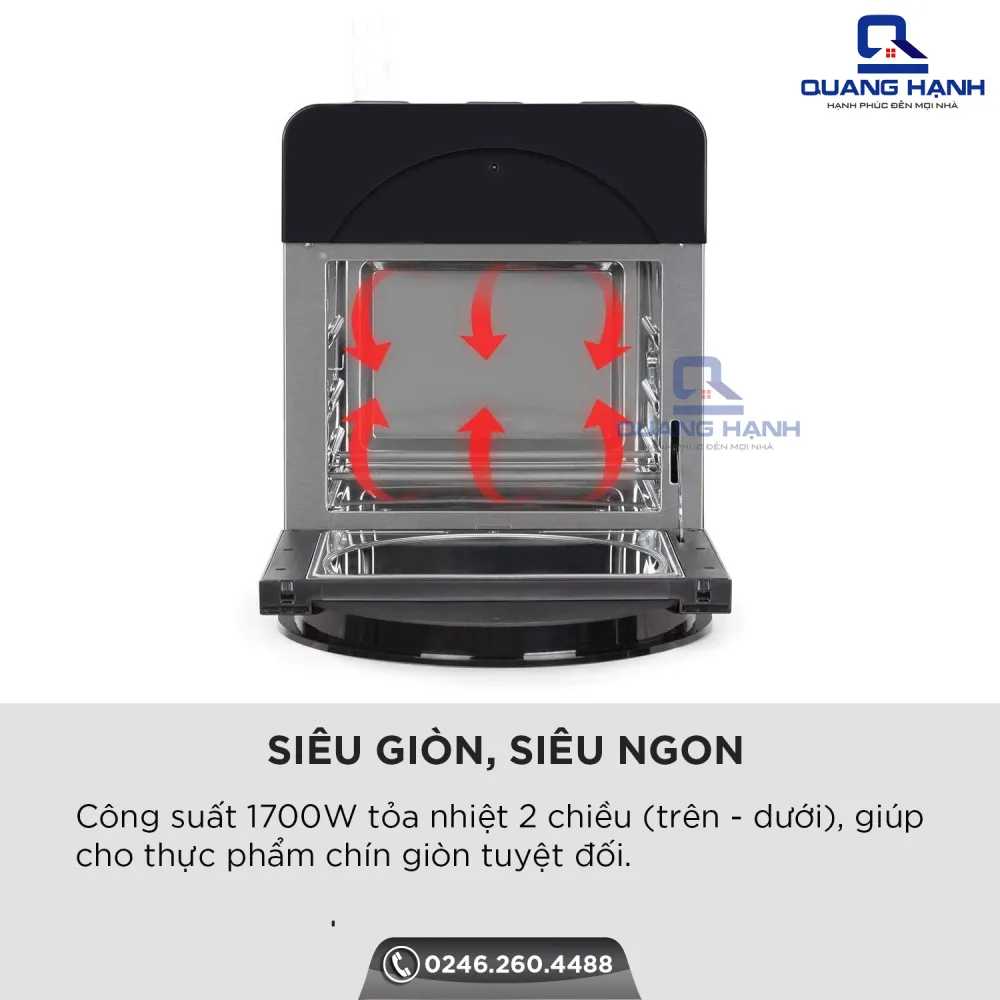 LÒ CHIÊN KLARSTEIN AEROVITAL EASY TOUCH 14L (điện tử)