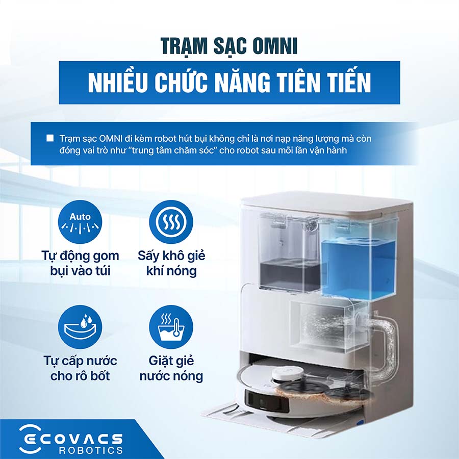 Robot hút bụi lau nhà Ecovacs Deebot T30S Pro 2025