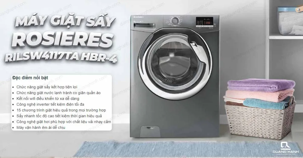 MÁY GIẶT SẤY TÍCH HỢP ROSIERES WIFI RILSW4117TAHBR-4