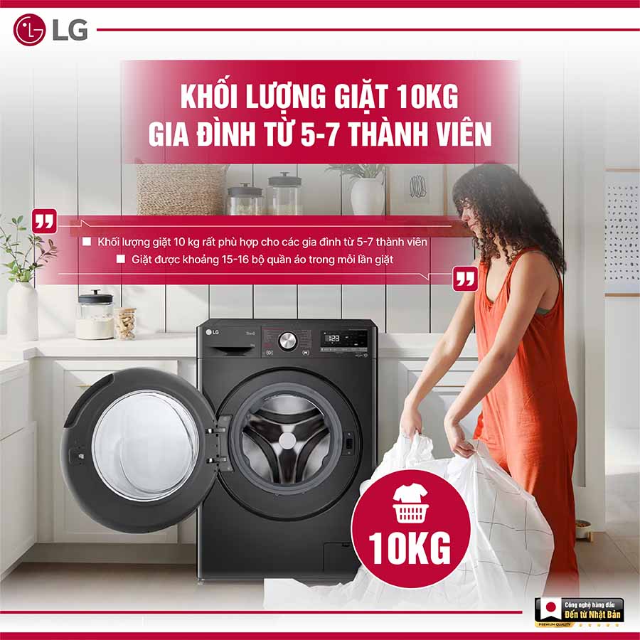 Máy giặt LG Inverter 10Kg FV1410S4B