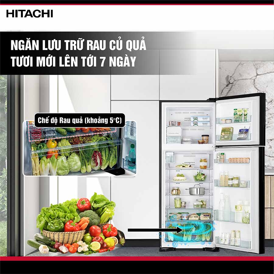 Tủ lạnh Hitachi Inverter 450 lít R-FG560PGV8X GBK